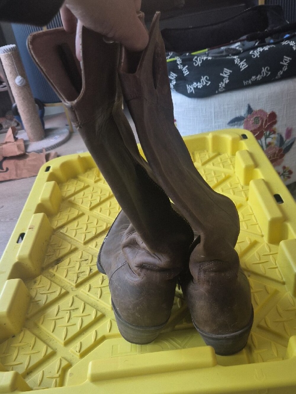 Ariat Women's Tall Brown Leather Western Boots - Picture 3 of 6